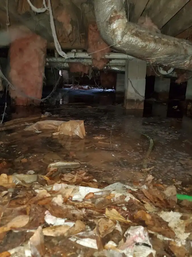 Crawl space flood assessment for Commercial Water Damage Restoration in Farmers Branch