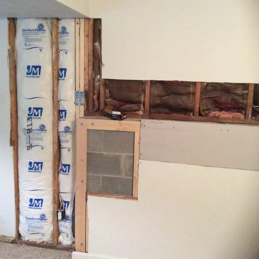 Wall insulation replacement during Contents Cleaning & Restoration in Farmers Branch